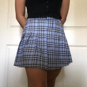 Hollister Blue Plaid Mini Skirt